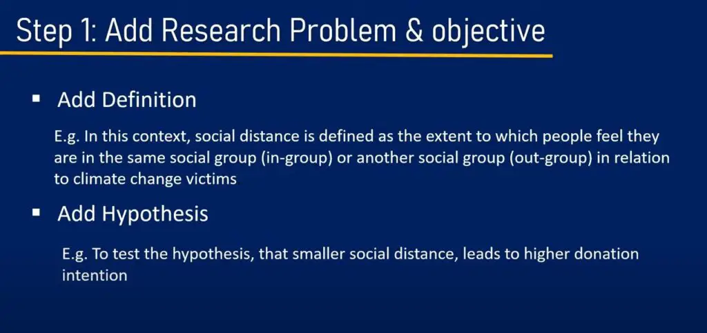 Add research problems and objectives