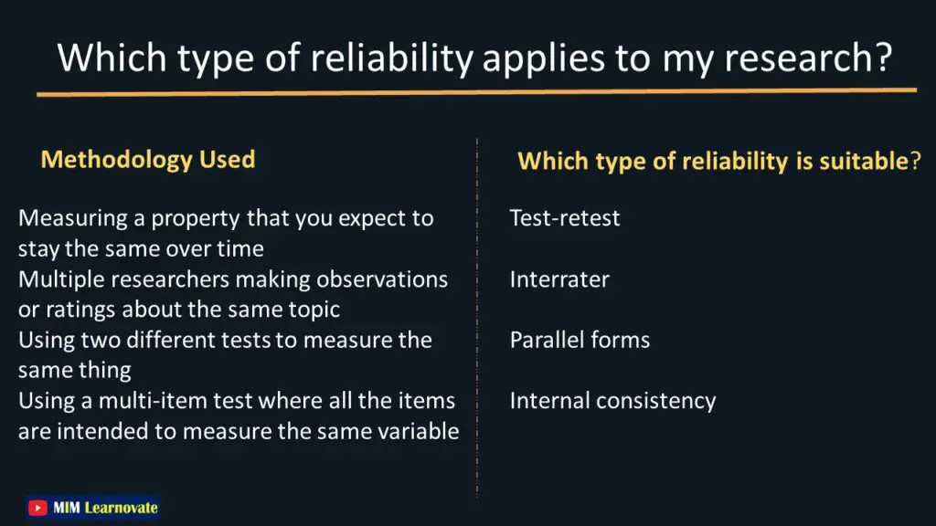 Which type of reliability is appropriate for your research? PPT