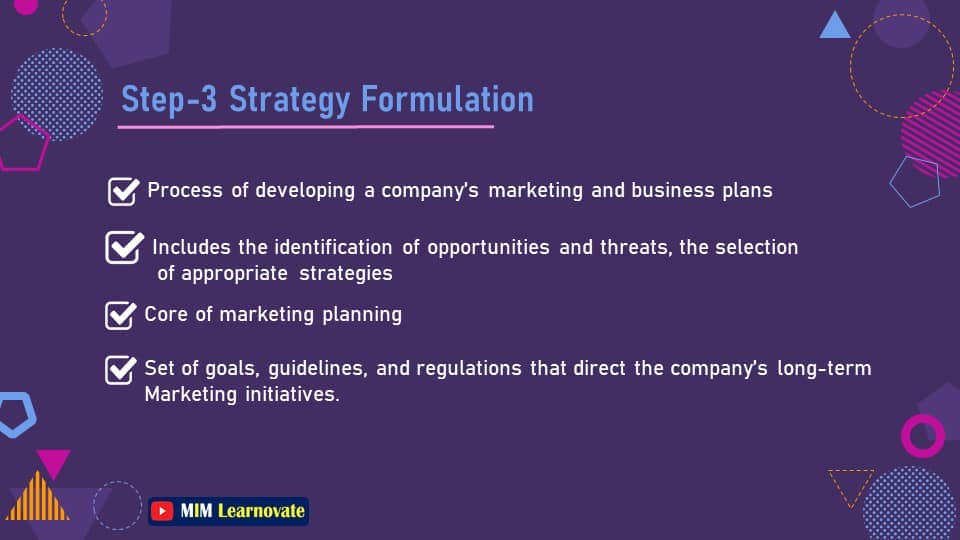 Strategy Formulation. 5-Step process for strategic marketing planning. PowerPoint Slides PPT.