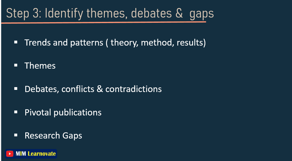 Step 3: Identify issues, and gaps
PPT of Literature Review