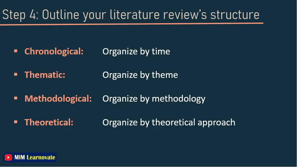 Step 4: Outline structure of your literature review
PPT of Literature Review