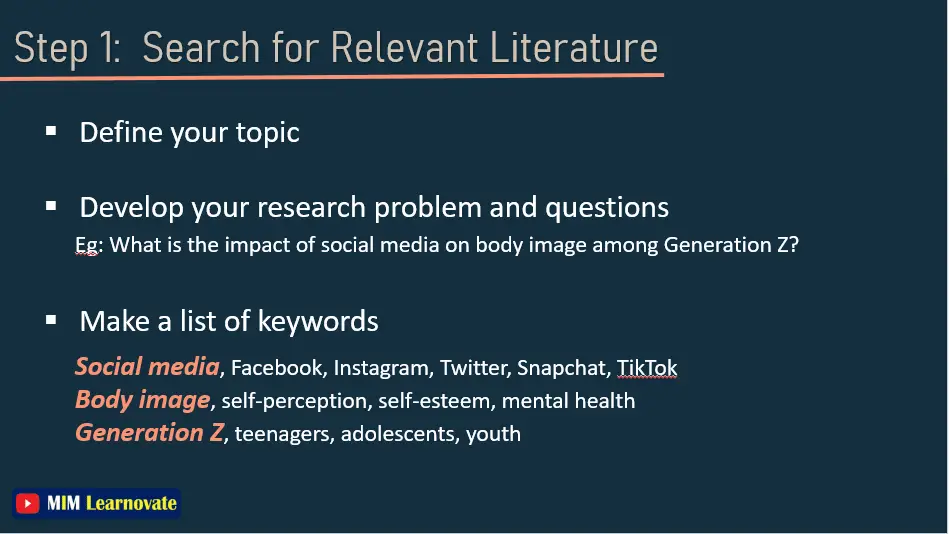 Step 1: Search for Relevant Literature
PPT of Literature Review