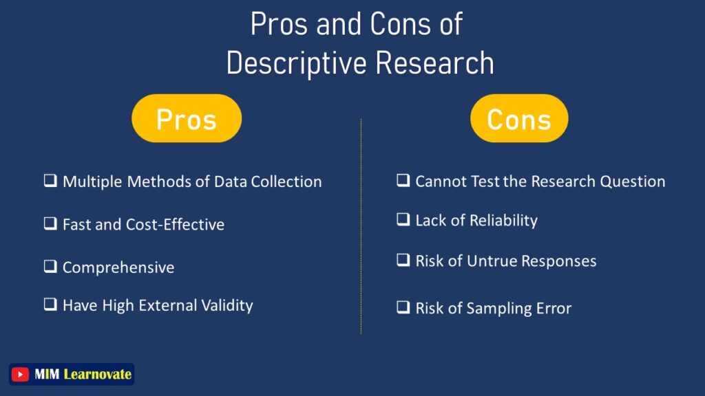 descriptive research pros and cons