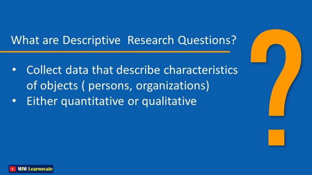 Descriptive research question