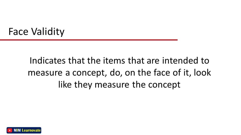 Face Validity Types of Validity PPT