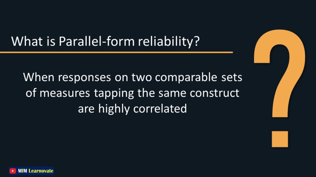 Parallel forms Reliability. PPT
