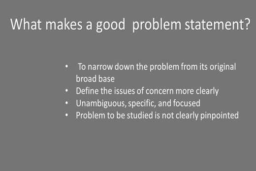 What makes a good problem statement?
