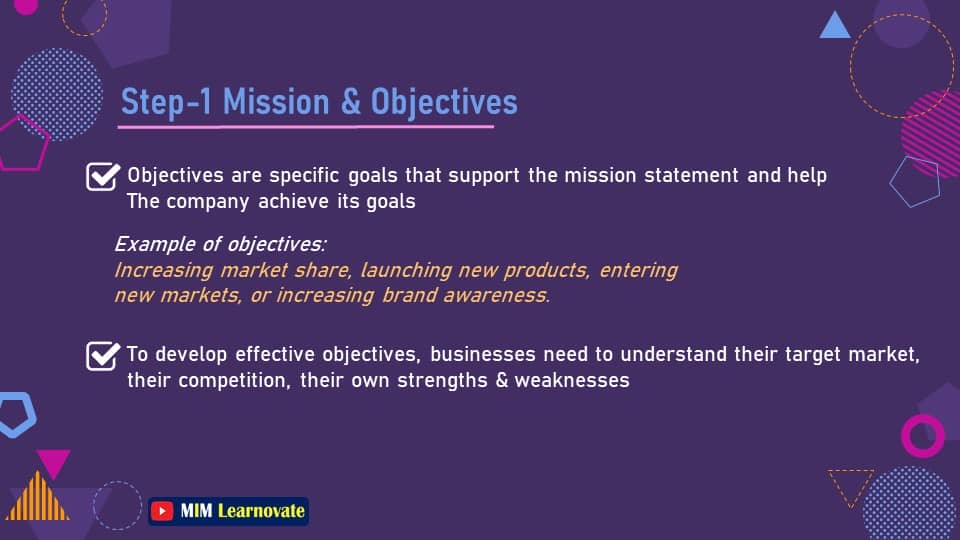  Mission and objectives 5-Step process for strategic marketing planning. PowerPoint Slides PPT.