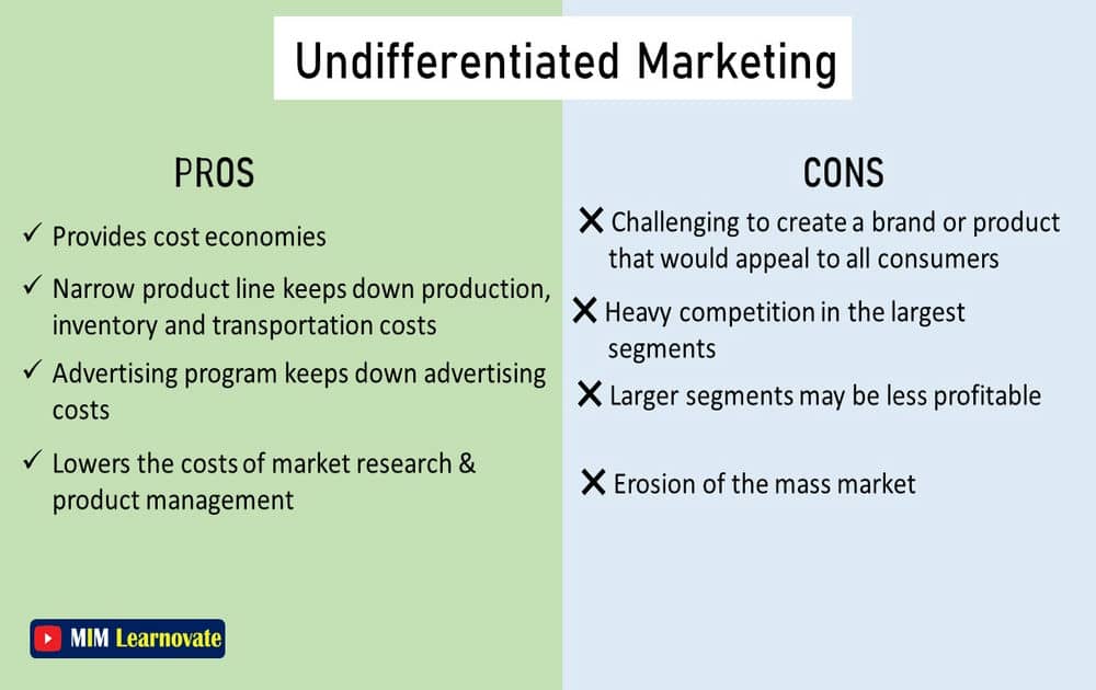 Advantages and Disadvantages of Undifferentiated Marketing