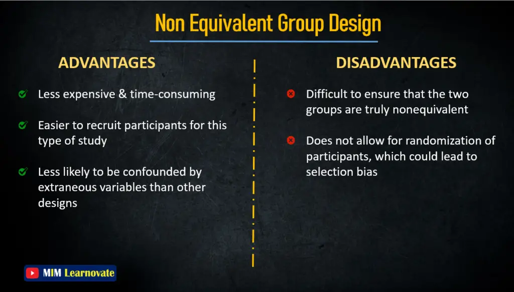 Nonequivalent Group Design PPT
Advantages
Disadvantages