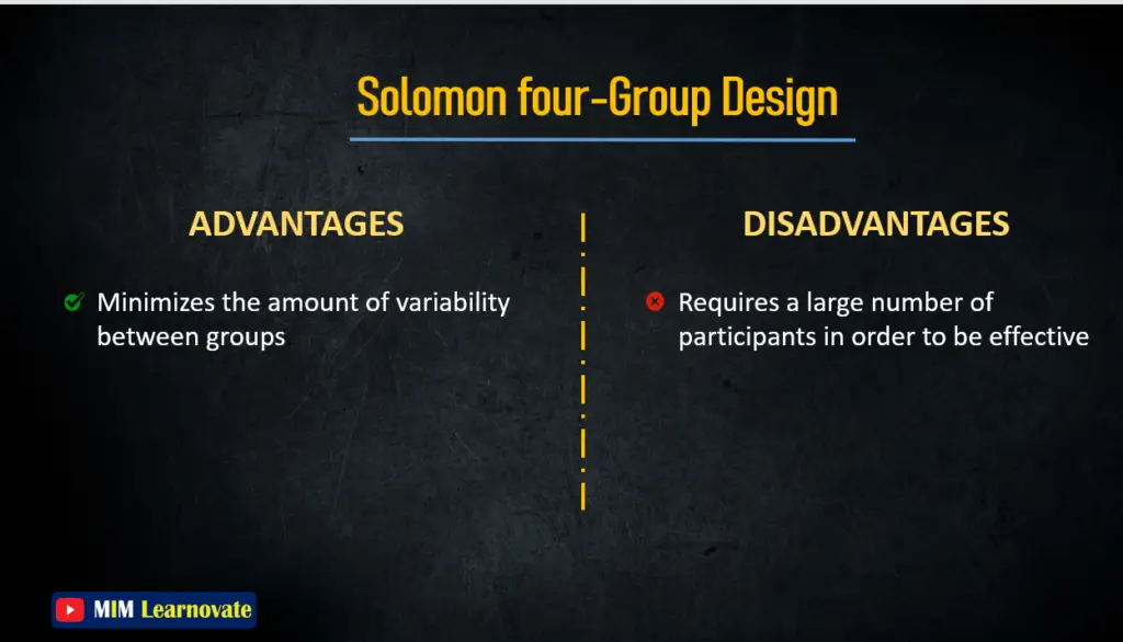 Advantage of Solomon four-group design
Disadvantage of Solomon four-group design PPT