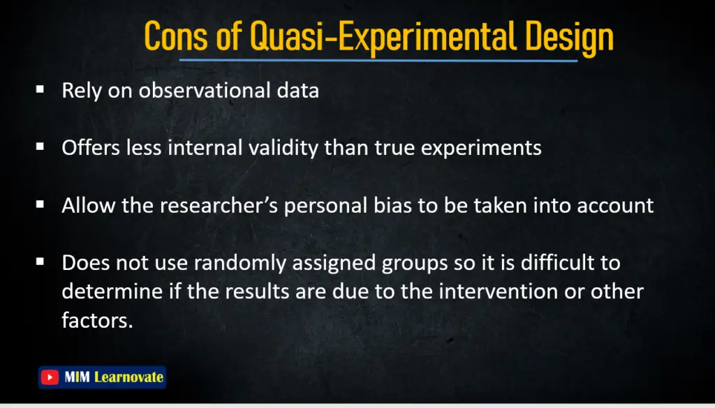 Cons of Quasi-Experimental Design PPT