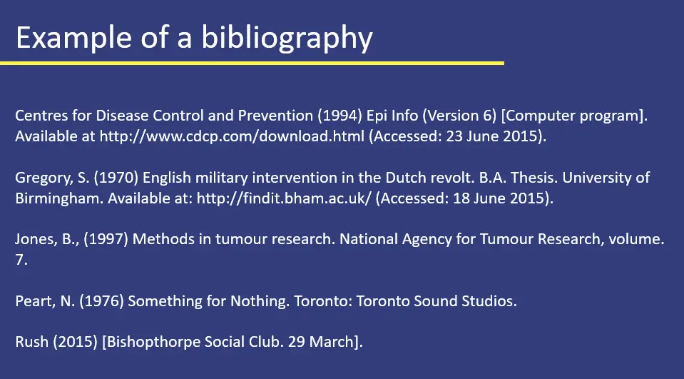 Example of Bibliography PPT