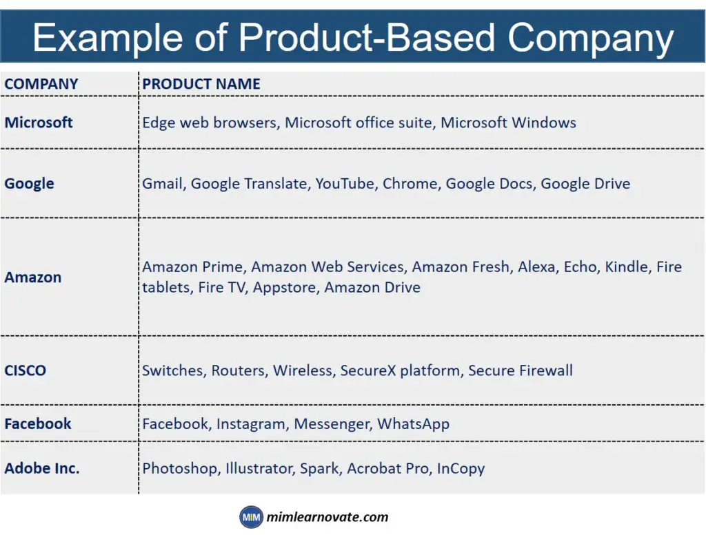 Example of Product-Based Company