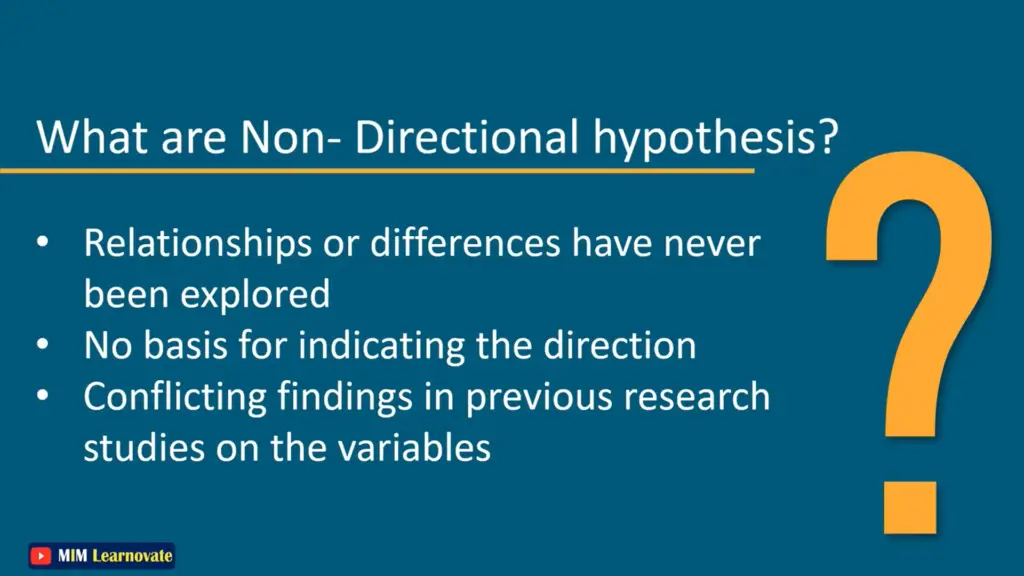 non directional hypothesis test example