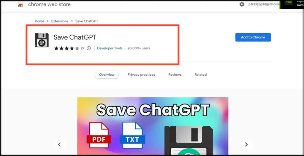 4 – Share ChatGPT Responses With Others Using SaveChatGPT: