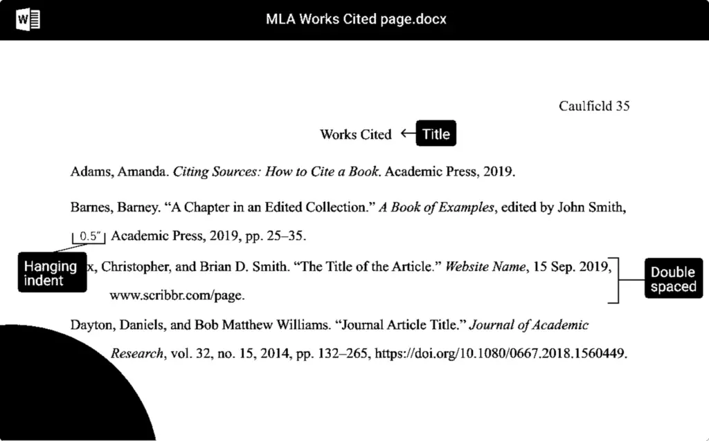 MLA Works Cited Page