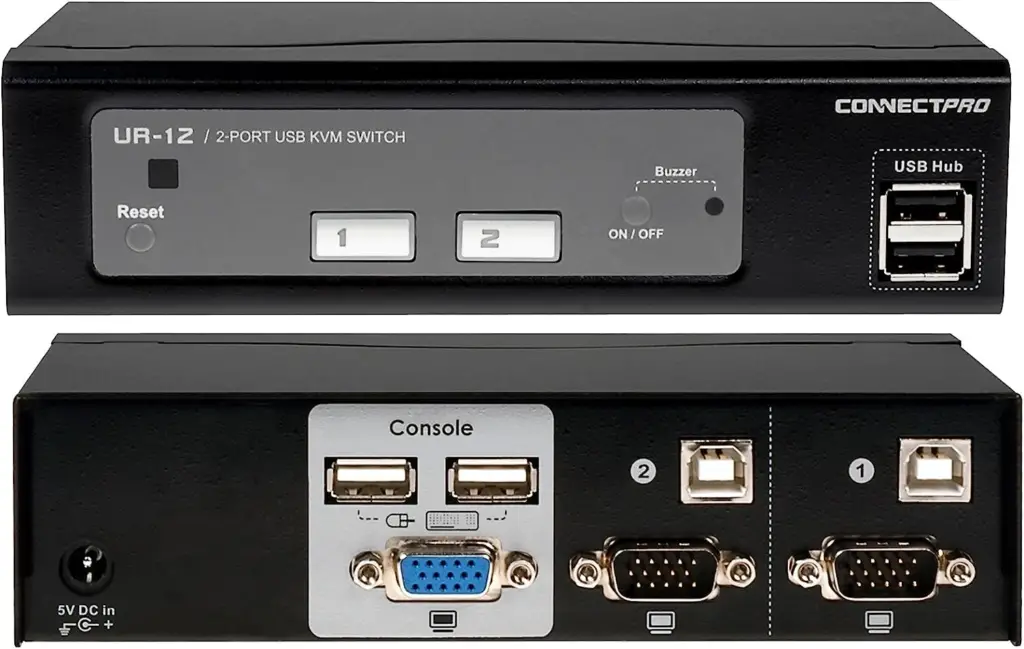 ConnectPRO UR-12+ Dual-Monitor DVI KVM Switch
5 Best KVM Dual Monitors 