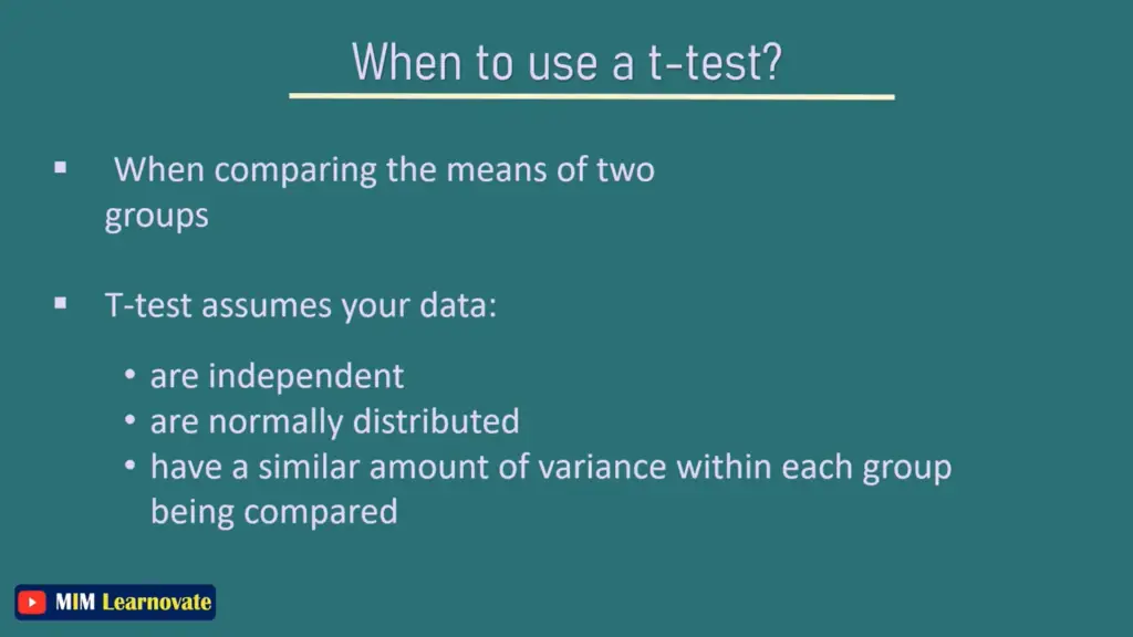 When to Use a T-test?