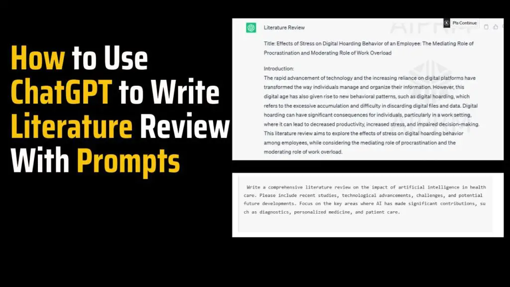 how to ask chatgpt to write a literature review
