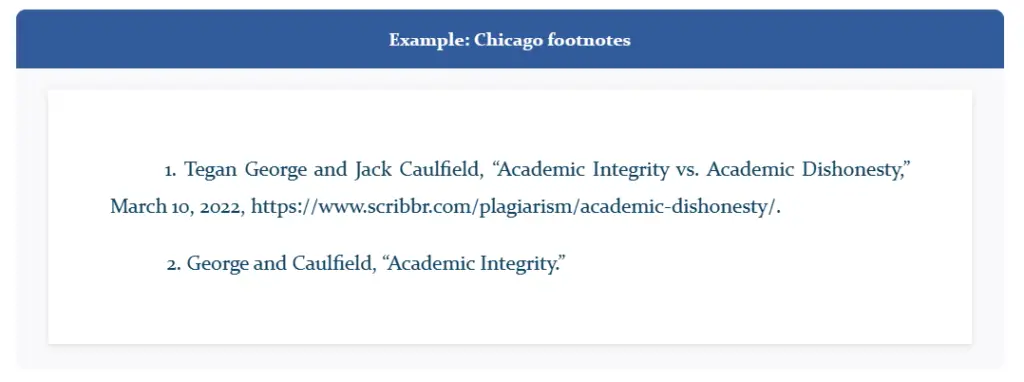 Example: Chicago footnotes