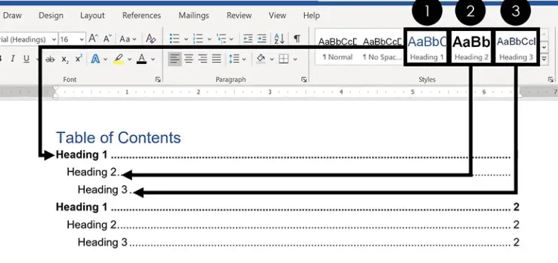 Creating a Table of Contents in Microsoft Word