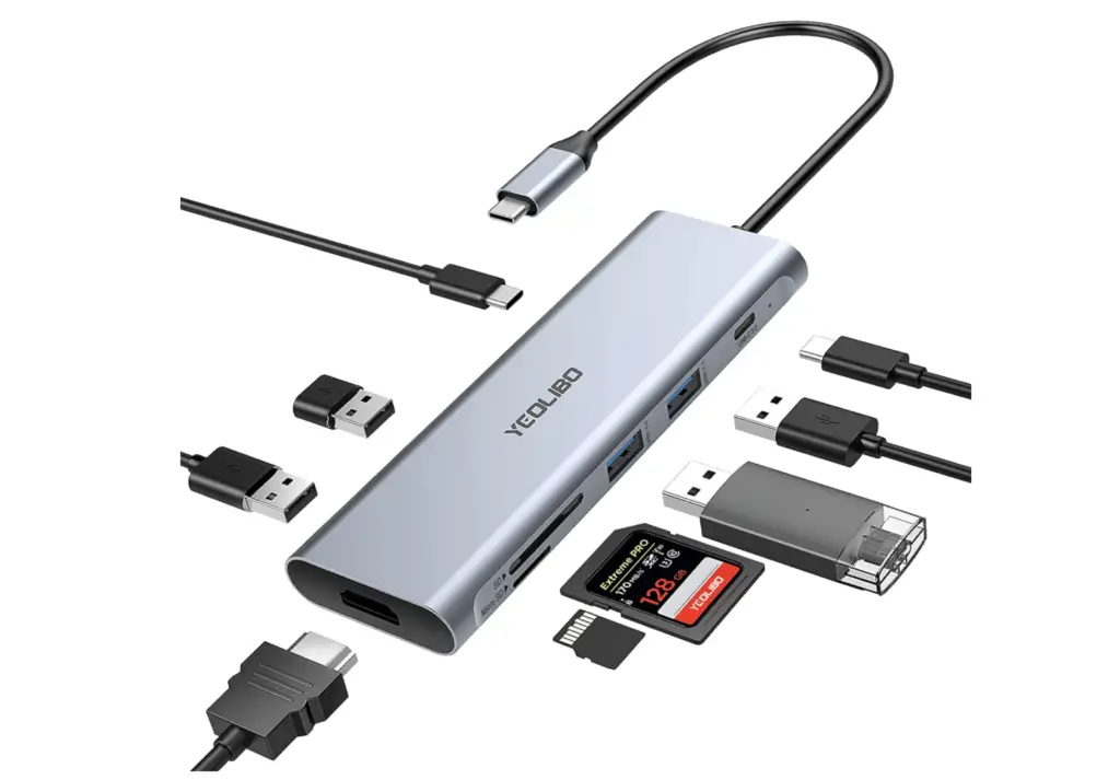 Best Budget USB-C Hub: Yeolibo 9-in-1 USB-C Hub (RU9A) 