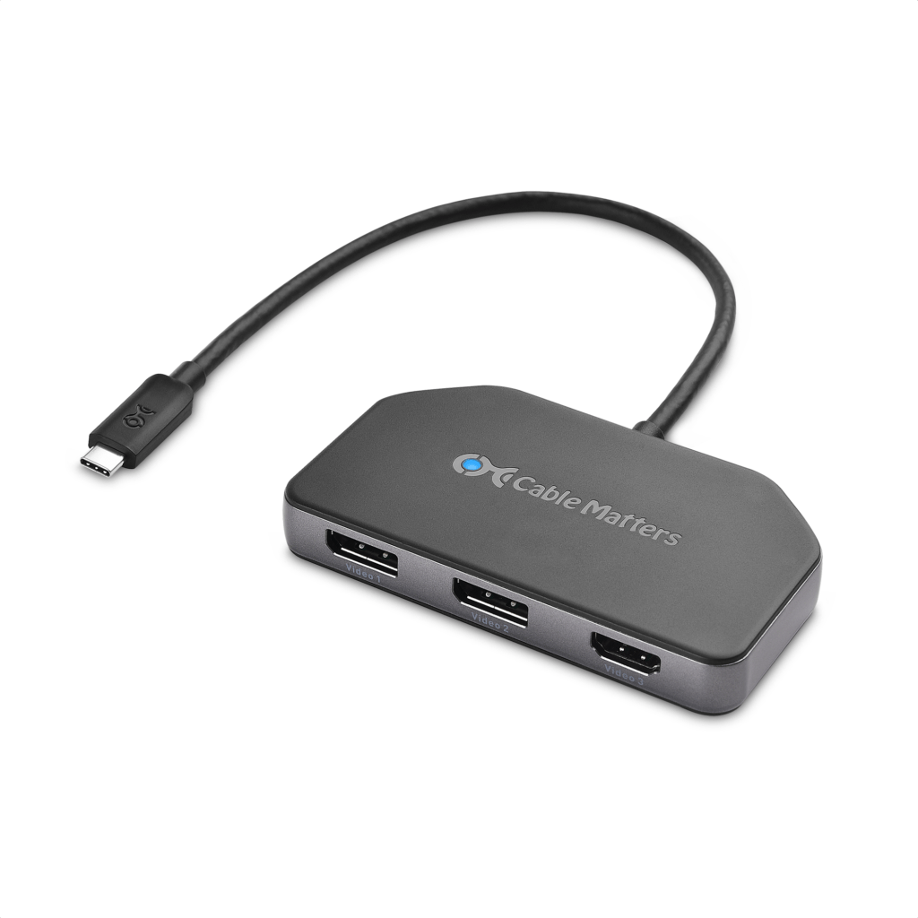 Cable Matters 4K Triple Display USB C Hub with 2X DisplayPort, 1x HDMI, and 100W Charging for Windows - DisplayPort 1.4 and DSC 1.2 Enabled for Triple 4K 60Hz Display