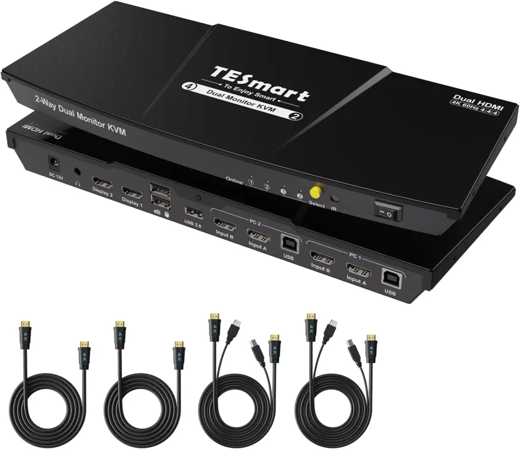  TESmart 2-Port HDMI KVM Switch